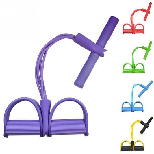 Natural Latex Foot Pedal Elastic Pull Rope Handle Fitness Expander