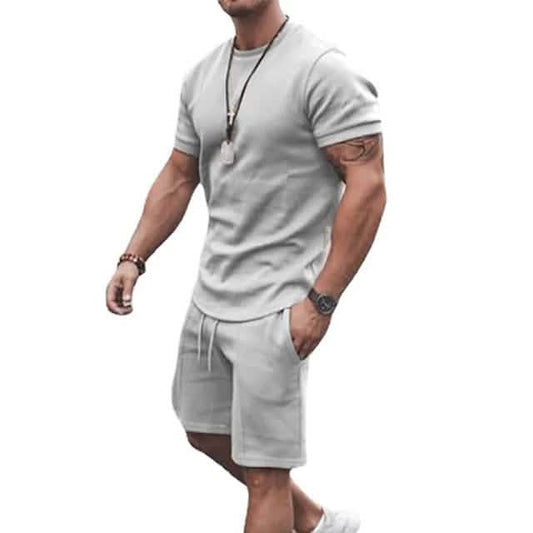 Men's Activewear Running T Shirt Shorts Set
