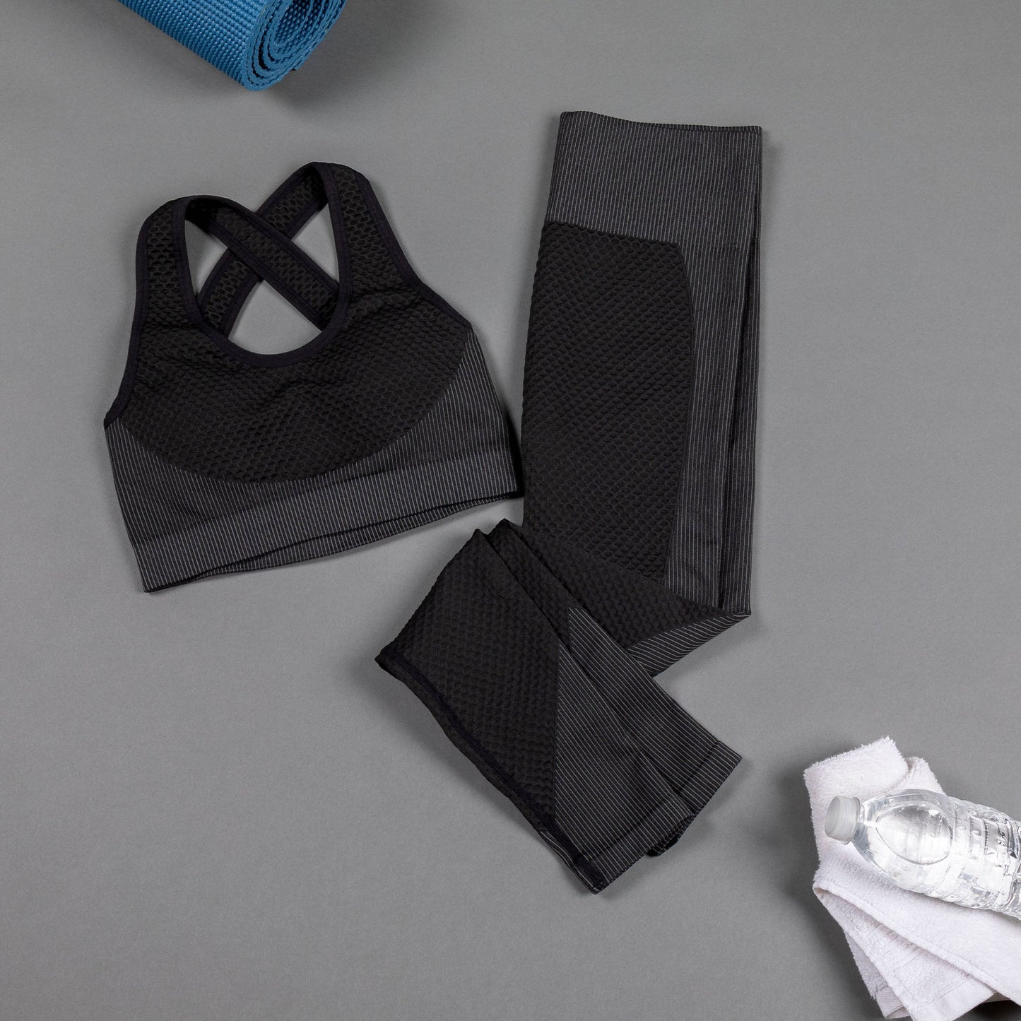 Textured Leggings Sports Bra Activewear Set