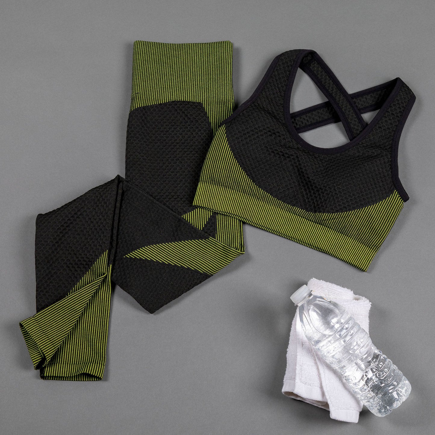 Textured Leggings Sports Bra Activewear Set