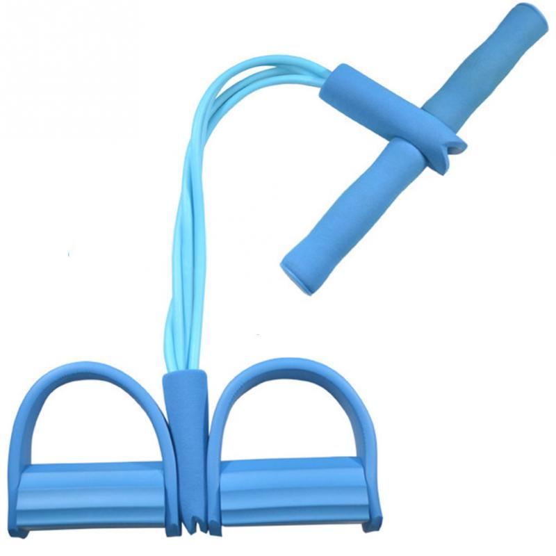 Natural Latex Foot Pedal Elastic Pull Rope Handle Fitness Expander