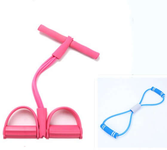 Natural Latex Foot Pedal Elastic Pull Rope Handle Fitness Expander