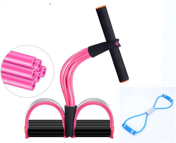 Natural Latex Foot Pedal Elastic Pull Rope Handle Fitness Expander