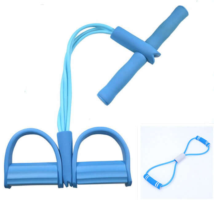 Natural Latex Foot Pedal Elastic Pull Rope Handle Fitness Expander