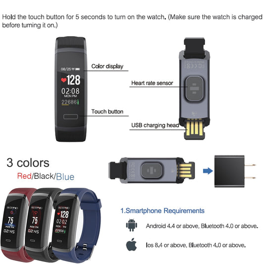 GT101 Waterproof Smartwatch Fitness Tracker