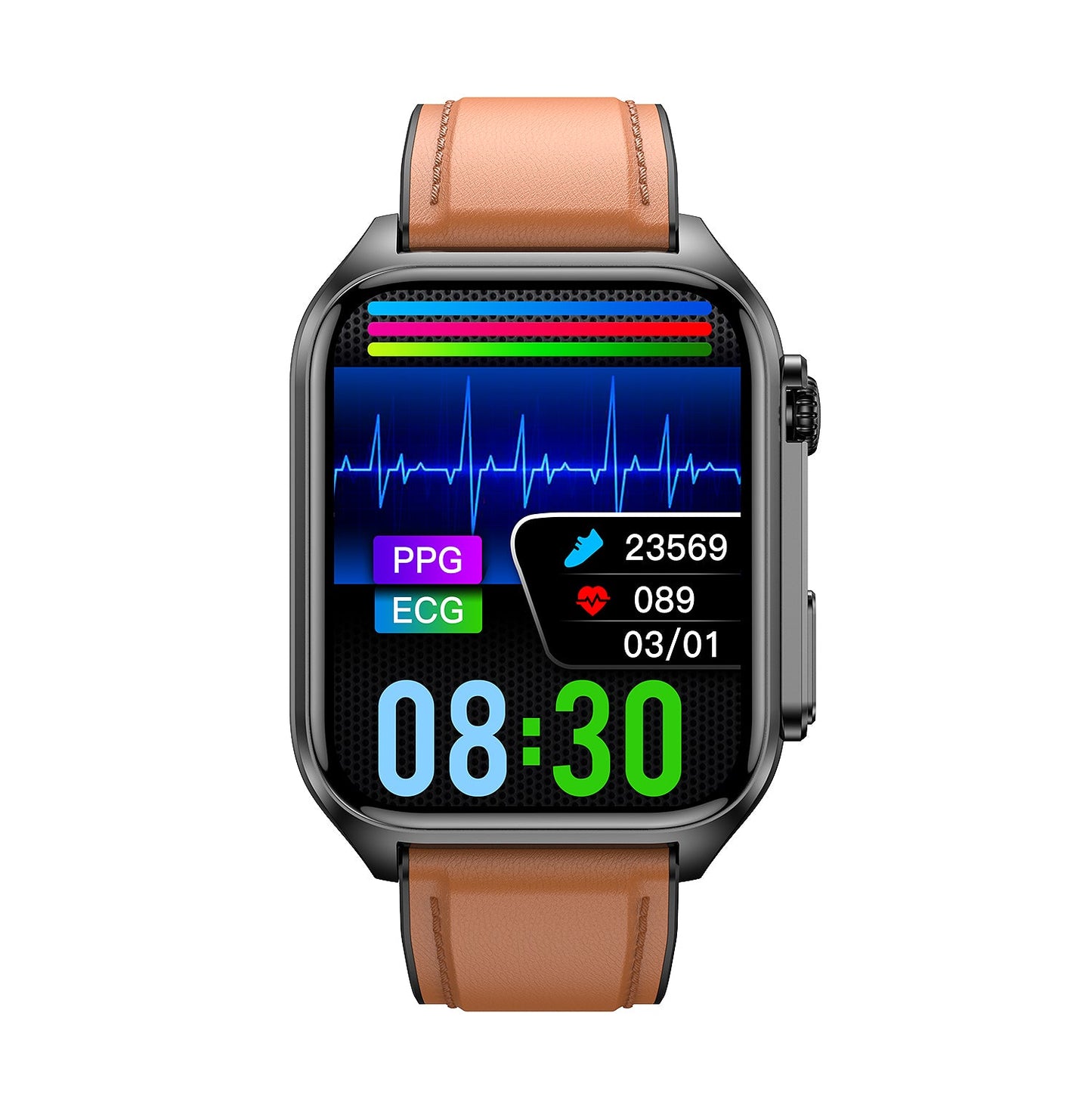 Non Invasive Blood Sugar Smartwatch ECG Health Monitor