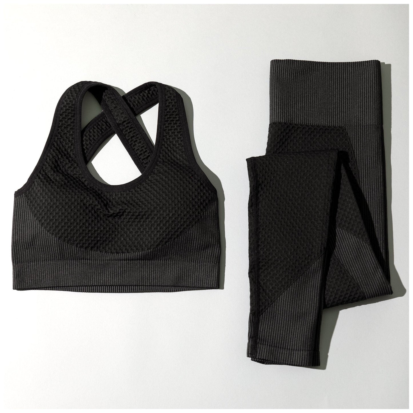 Textured Leggings Sports Bra Activewear Set