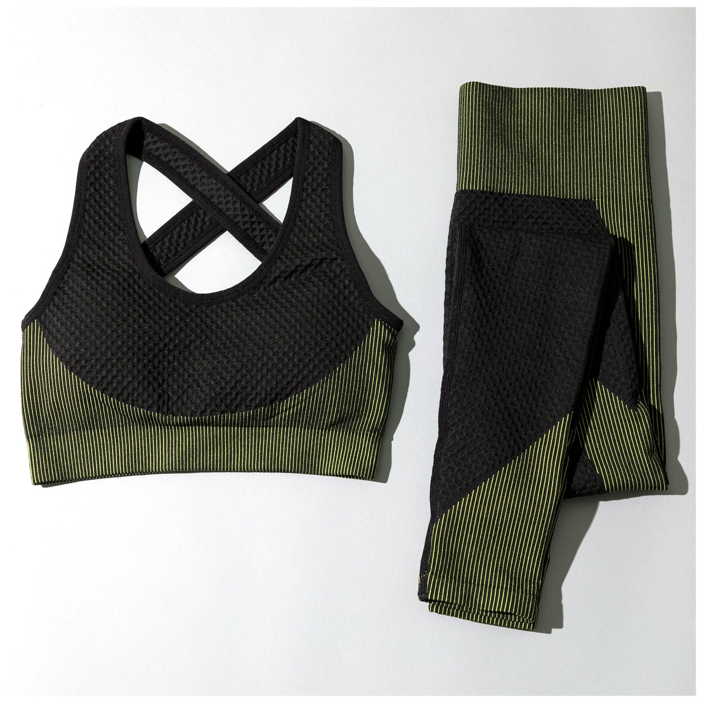 Textured Leggings Sports Bra Activewear Set
