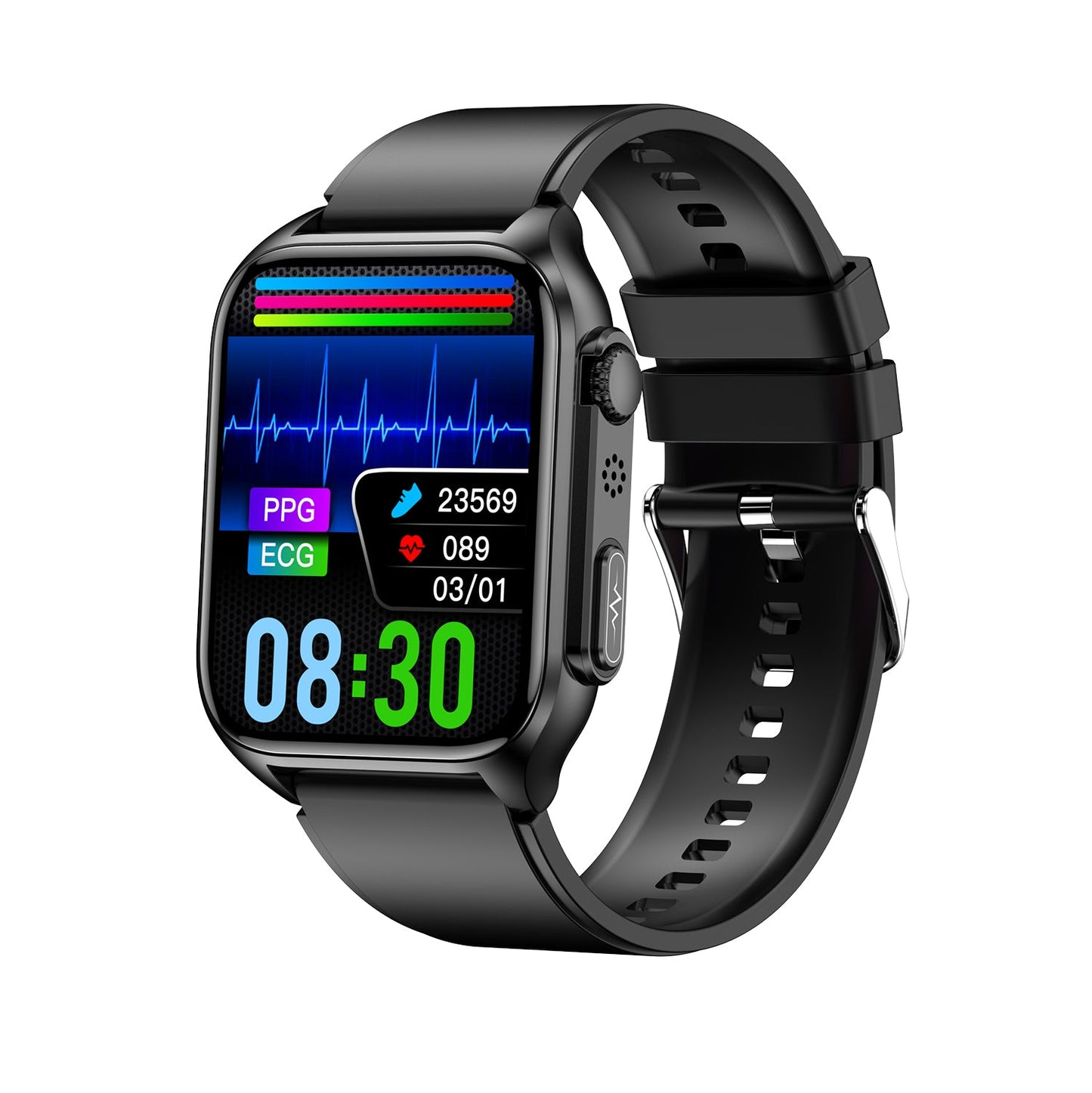 Non Invasive Blood Sugar Smartwatch ECG Health Monitor