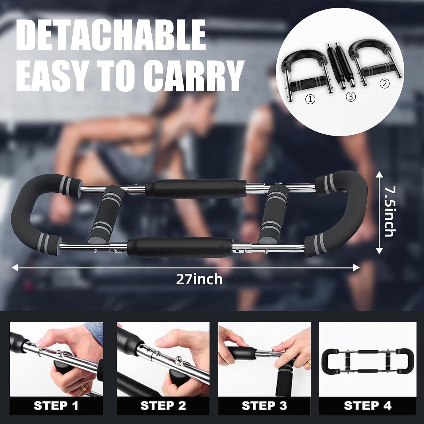 Multifunctional Adjustable Arm Strength Trainer U-Shaped Chest Fitness Equipment