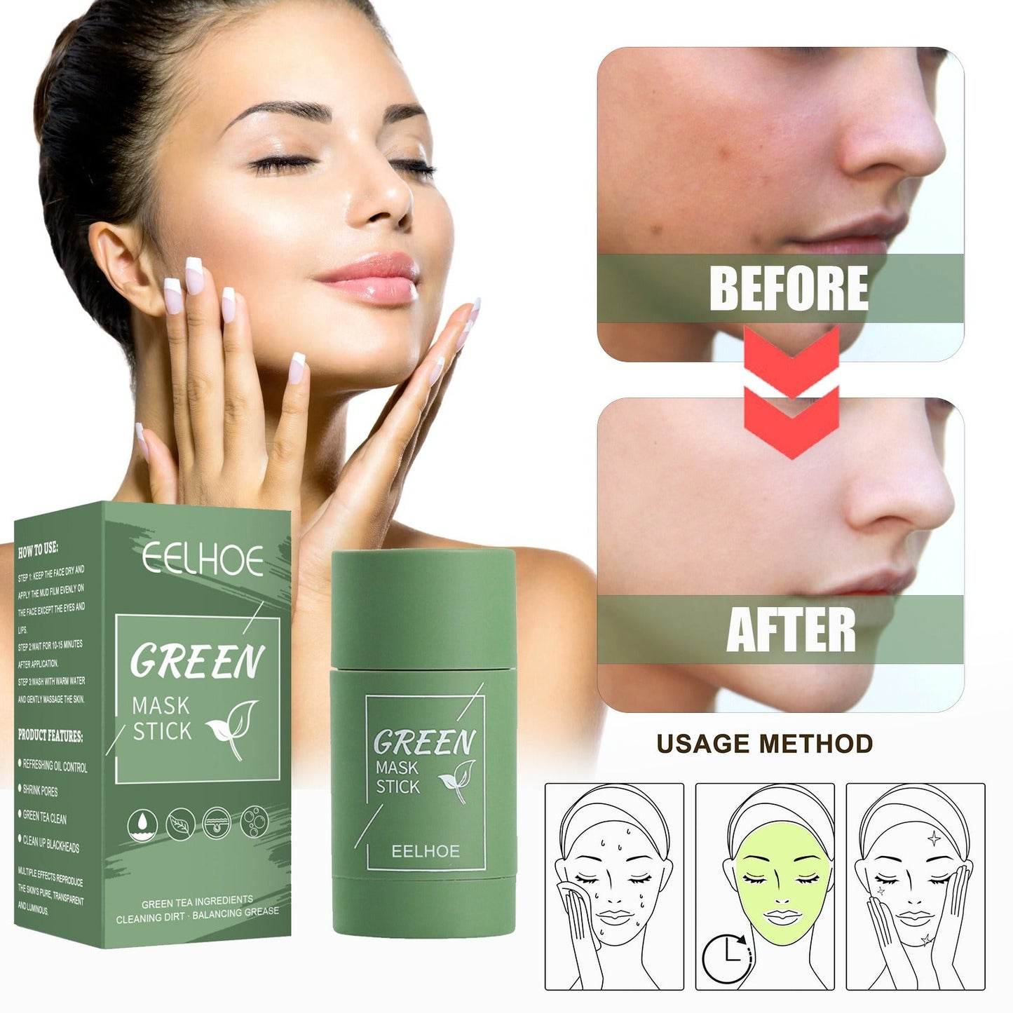 Green Tea Clay Mask Stick