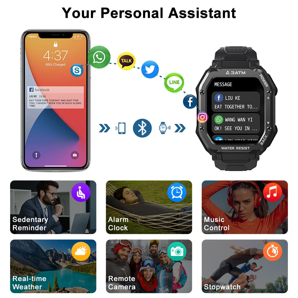 Rugged Smartwatch Outdoor Fitness Tracker