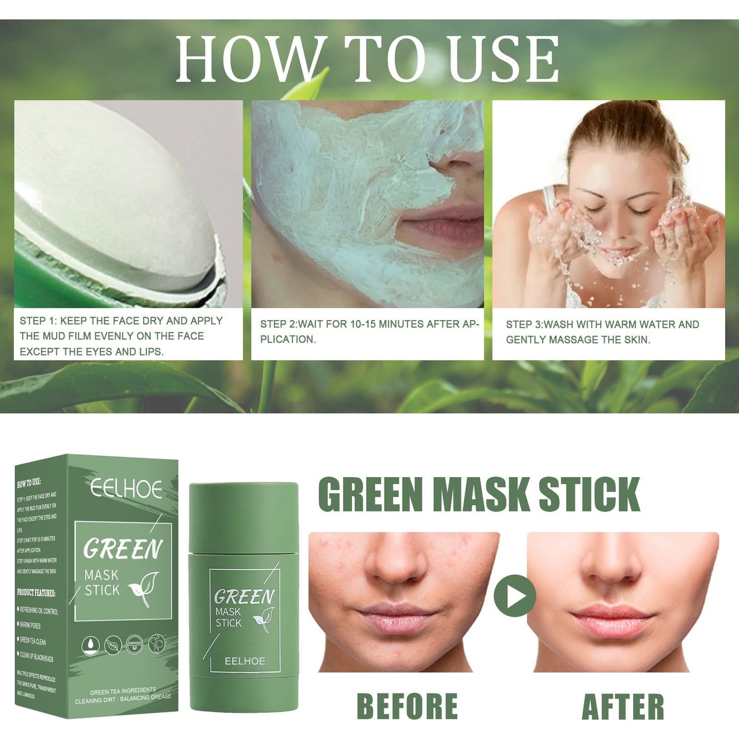 Green Tea Clay Mask Stick