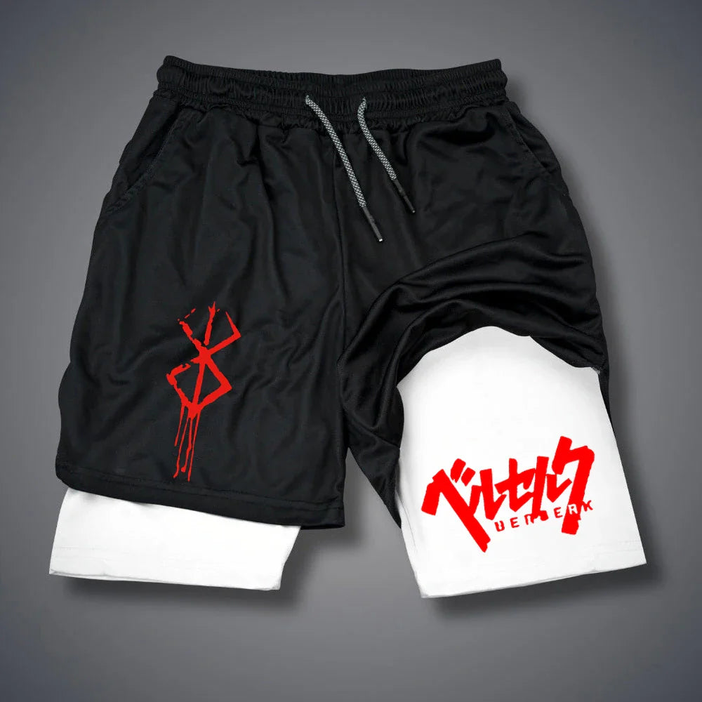 Men's 2 in 1 Compression Running Shorts
