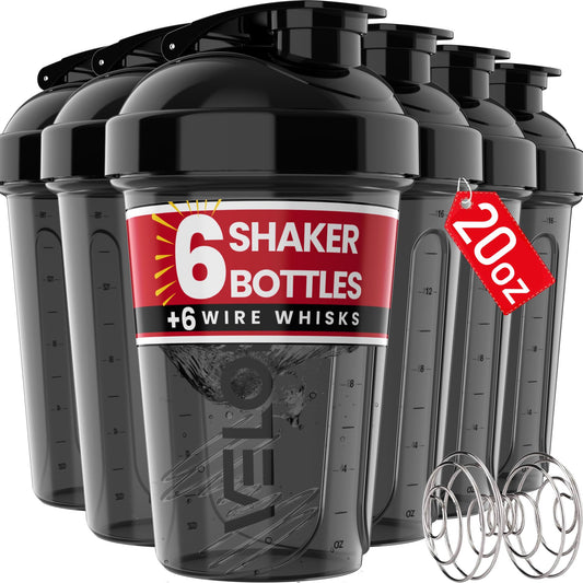 20oz 6 Pack Protein Shaker Bottles