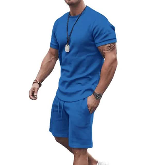 Men's Activewear Running T Shirt Shorts Set