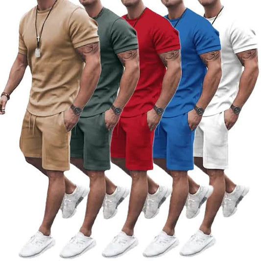 Men's Activewear Running T Shirt Shorts Set